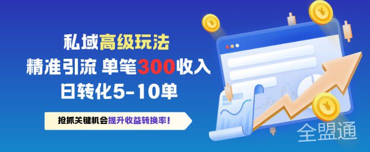 私域高级玩法，精准引流，单笔3张收益，日转化5-10单