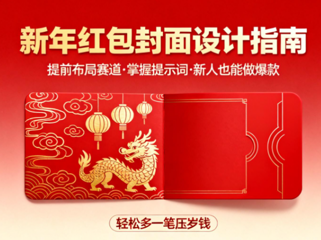 提前布局新年红包封面赛道，让你回家轻松多一笔压岁钱，掌握好提示词，新人也能做爆款