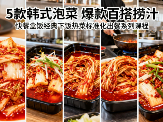 5款韩式泡菜 爆款百搭捞汁 快餐盒饭经典下饭热菜标准化出餐系列课程