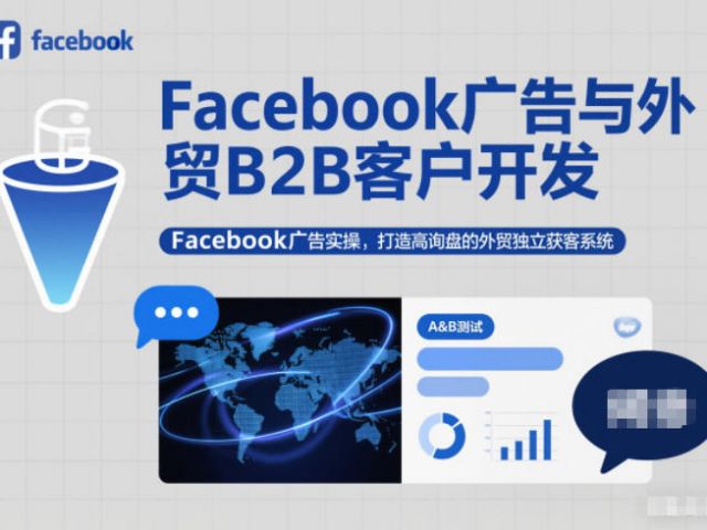 Facebook广告与外贸B2B客户开发，Facebook广告实操，打造高询盘的外贸独立获客系统